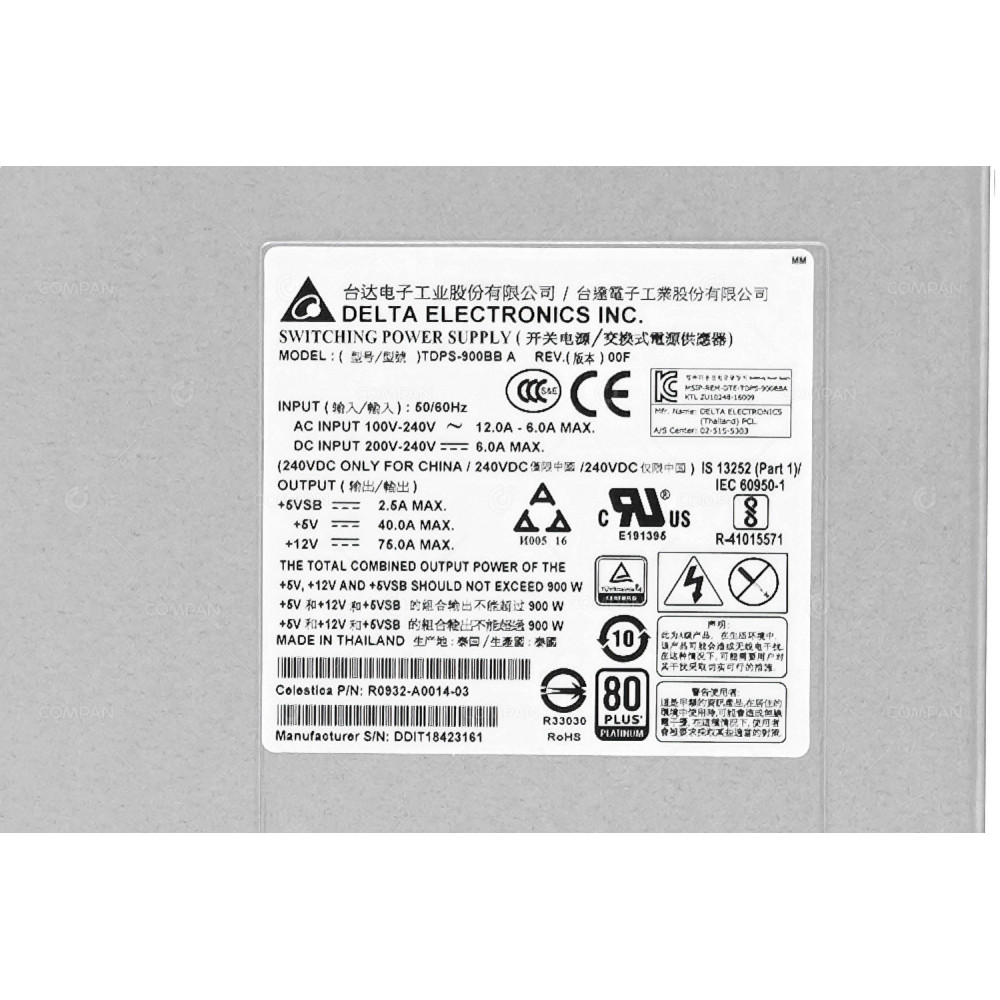 R0932-A0014-03 EMC 900W POWER SUPPLY FOR X2024-M TDPS-900BB
